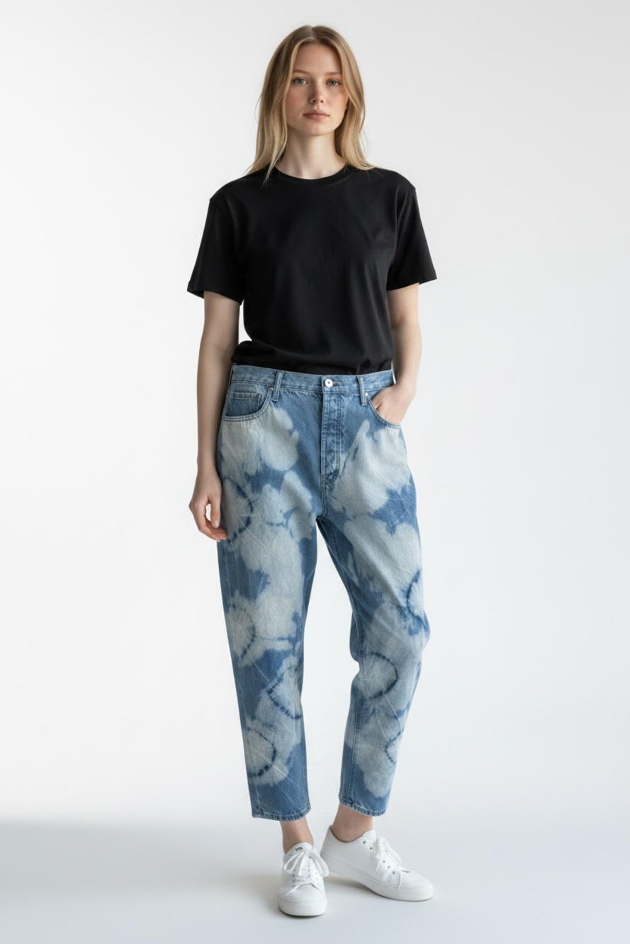 Juicy Couture Indigo Tie-Dye Relaxed-Fit Jeans Size 31